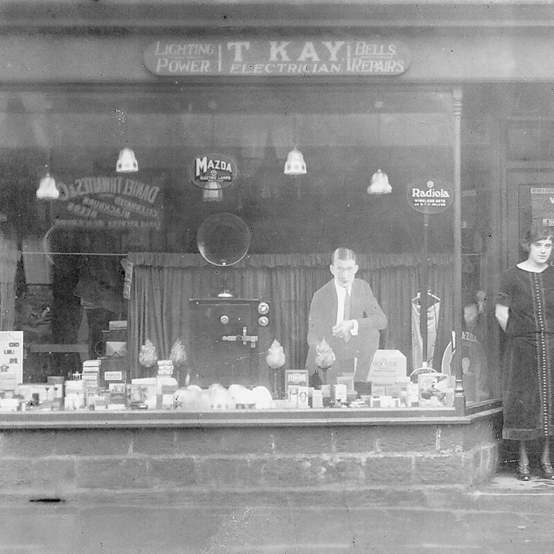 1920s  p/c of Tom. Kay. Electrician,shop on Bolton St.