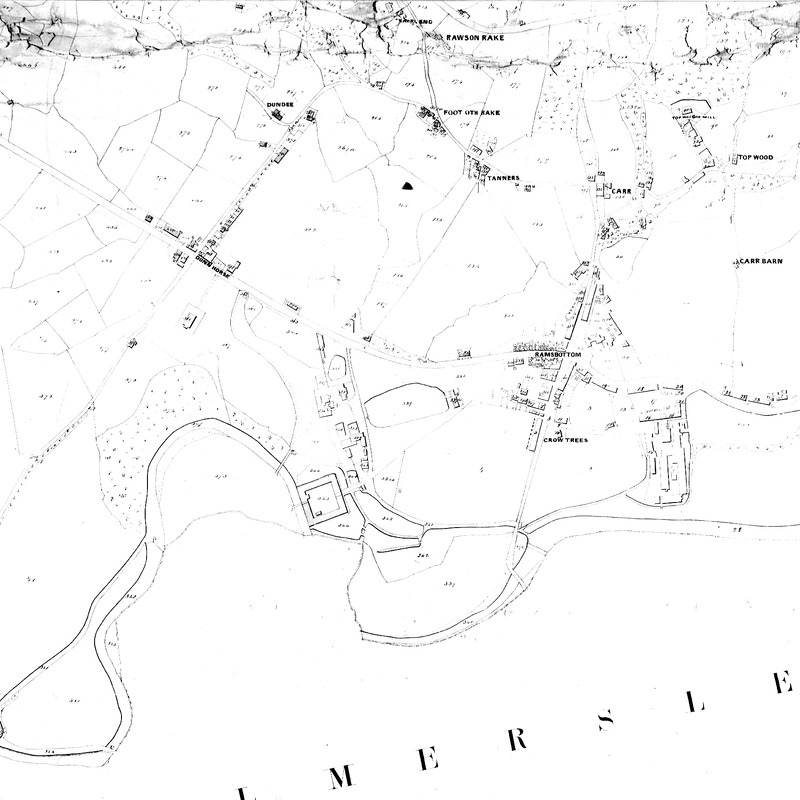 Early 19th century tithe map, Ramsbottom area, 25in = 1 mile, 1842, Copy