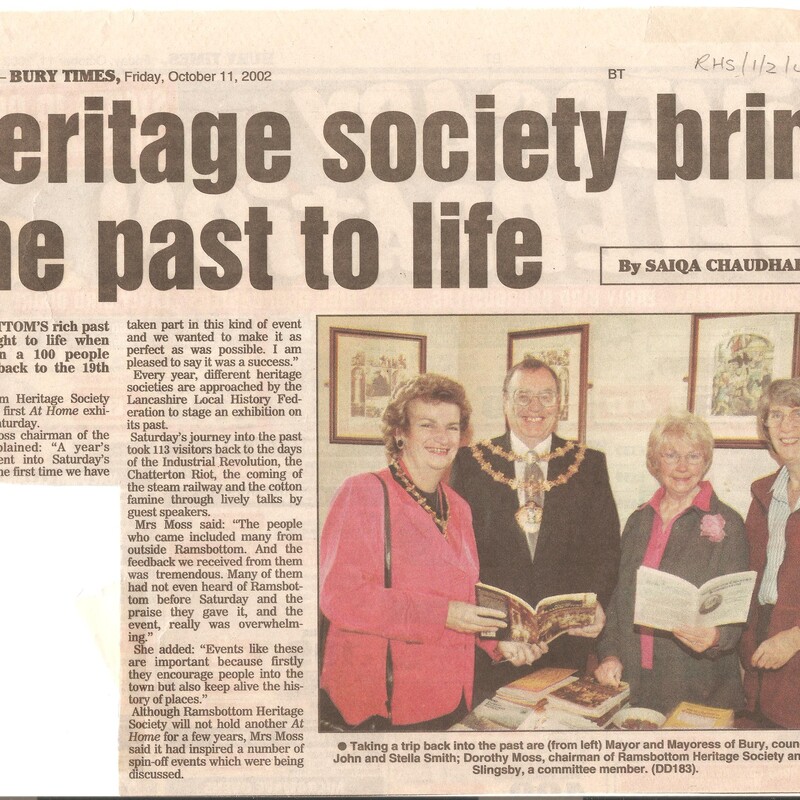 Lancashire Local History Federation exhibition entitled At Home organised and hosted by Ramsbottom Heritage Society