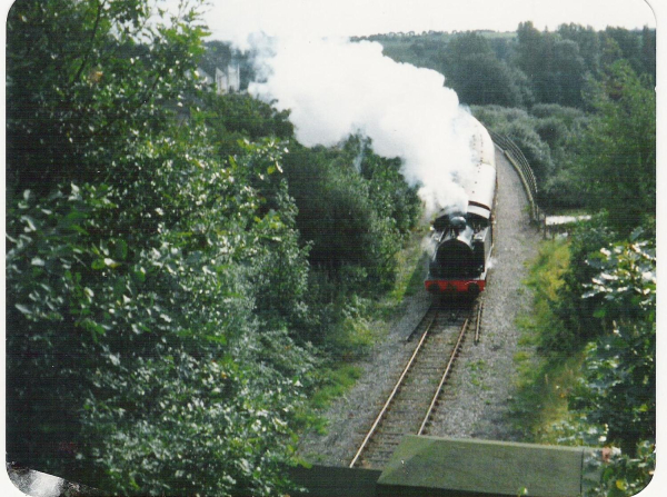 Steam train entering tunnel  at Summerseat, October 
17-Buildings and the Urban Environment-05-Street Scenes-028-Summerseat Area
Keywords: 1987