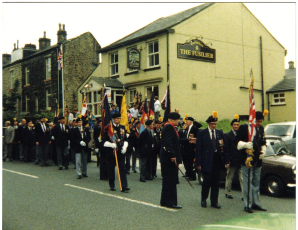 Dunkirk veteran's Parade in front of the Fusilier 
14-Leisure-05-Pubs-010-Fusilliers
Keywords: 1987