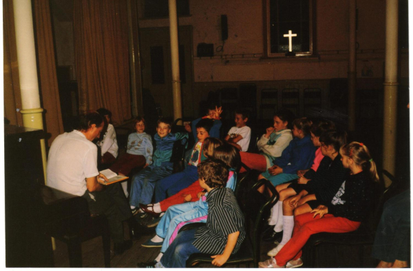 The Friday Youth club at Christ Church 
06-Religion-02-Church Activities-014-Christ Church Baptist Methodist, Great Eaves Road, Ramsbottom

Keywords: 1990