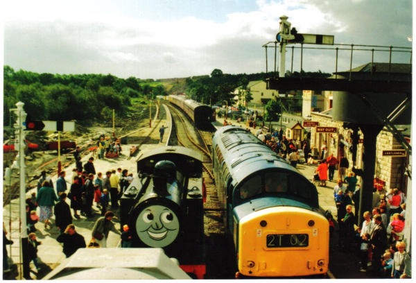 Thomas the Tank day at Ramsbottom station
16-Transport-03-Trains and Railways-000-General

Keywords: 1990