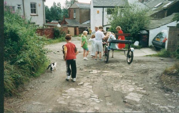 Rear of Bolton Rd West - pony and trap 
17-Buildings and the Urban Environment-05-Street Scenes-002-Bolton Road West
Keywords: 1993