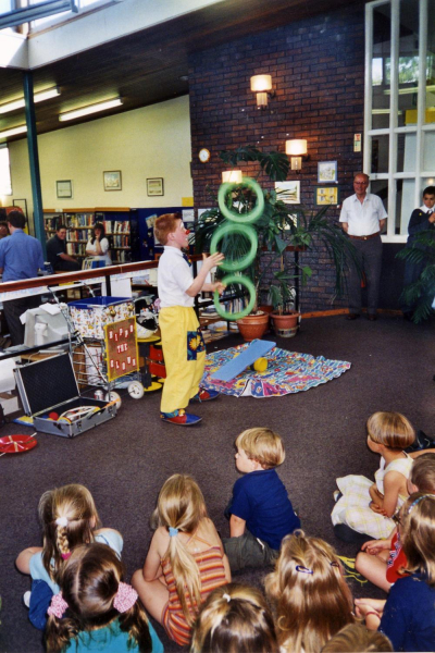 Ramsbottom Library 30th Birthday - Bippo the Clown 
07-Government and Politics-02-Government and Public Buildings-001-Ramsbottom Library
Keywords: 1999