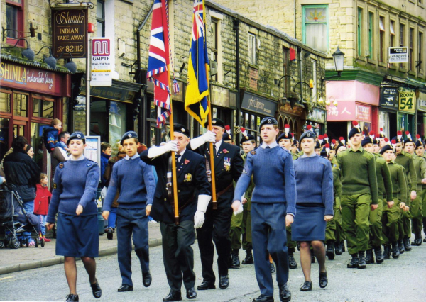 Rememberance Sunday in Ramsbottom - March on Bridge Street 
15-War-03-War Memorials-001-St Paul's Gardens and Remembrance Sunday
Keywords: 2006