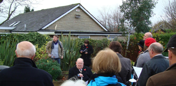 Remembrance Service in Memorial Garden, Edenfield 
17-Buildings and the Urban Environment-05-Street Scenes-011-Edenfield
Keywords: 2009