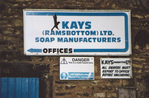 Signs - Kays soap works - Kenyon Street
02-Industry-05-Miscellaneous Industry-003-Kay’s Ramsbottom Ltd, Britannia Works, Kenyon Street, Ramsbottom 

Keywords: 2012