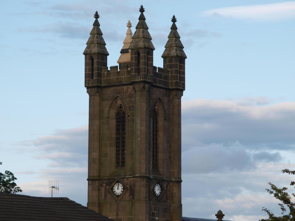 St Andrew's Church with the new pinnacle in place and no scaffolding - 15-August 2014 
06-Religion-01-Church Buildings-002-Church of England  -  St. Andrew, Bolton Street, Ramsbottom
Keywords: 2014