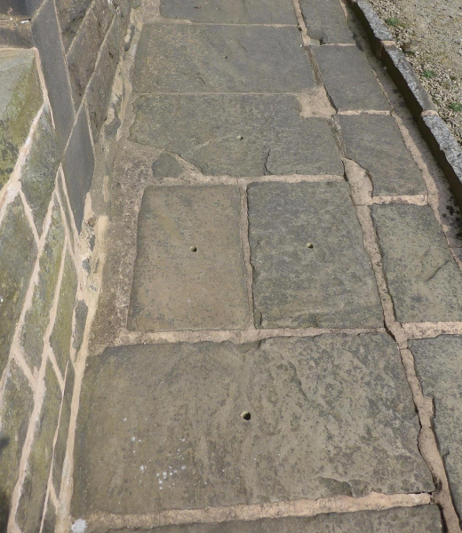 Paving stones by No 102 Market Street, Edenfield drilled to deter thieves - 8 April
17-Buildings and the Urban Environment-05-Street Scenes-011-Edenfield
Keywords: 2015