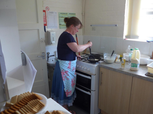 Rosie cooks the pancakes at Reece?s Pancake Event in the Community Centre  25 July 
to be catalogued
Keywords: 2015