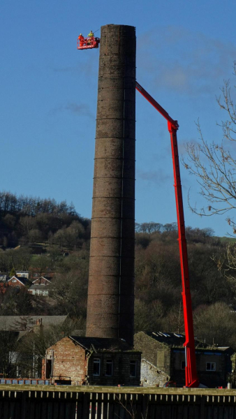 Mondi Chimney being reduced in size 
02-Industry-01-Mills-010-Ramsbottom Paper Mill,Peel Bridge,Ramsbottom
Keywords: 0