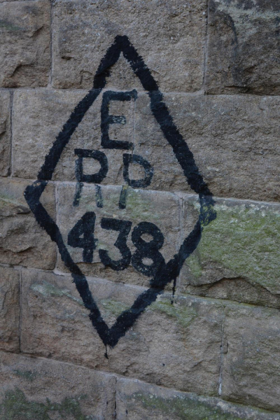 Emergency Rendevouz Point (ERP 438) sign from WW2. This is on the end wall of a house on the corner of Rostron Street and Victoria Street. 
17-Buildings and the Urban Environment-05-Street Scenes-005-Callender to Albert Street
Keywords: 2017