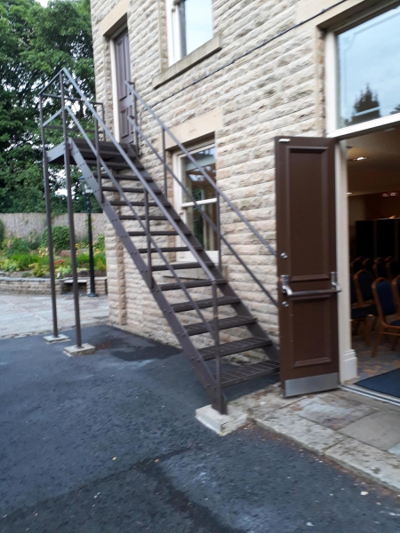 Side door and outside stairs at Ramsbottom Civic Hall 
07-Government and Politics-02-Government and Public Buildings-001-Civic Hall
Keywords: 2017