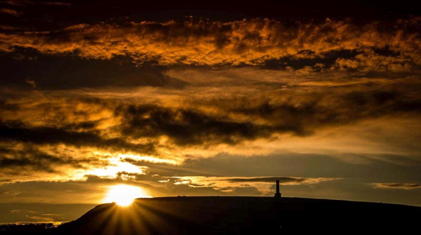 Sunset over Holcombe Hill Seen From Summerseat 
18-Agriculture and the Natural Environment-03-Topography and Landscapes-001-Holcombe Hill
Keywords: 2017