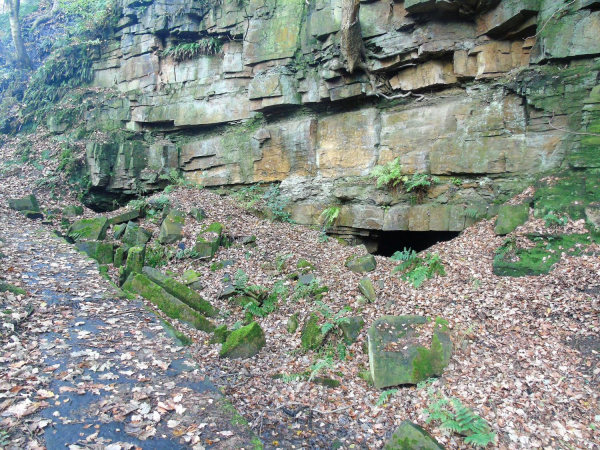 Gollinrod Gorge, showing Nuttall Mills tail race which enters a tunnel before exiting into River Irwell 
17-Buildings and the Urban Environment-05-Street Scenes-019-Nuttall area
Keywords: 2017