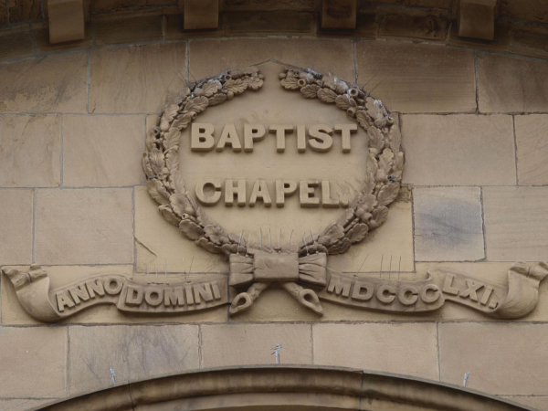 Date and House Stones on Buildings on Bolton Street - Baptist Chapel ANNO DOMINO MDCCCLX1 (1861) 
17-Buildings and the Urban Environment-05-Street Scenes-002-Bolton Road West
Keywords: 2019