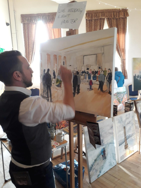 Ramsbottom Exibition of 200yrs of Paintings and Photos - - Kate getting tips - Nearly Done 
01-Ramsbottom Heritage Society-01-RHS Activities-009-2019 Art Exhibition in Civic Hall
Keywords: 2019