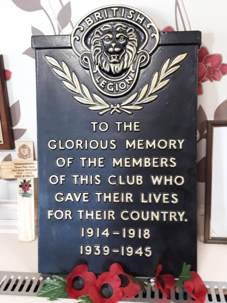 Rememberance Sunday 10-11-2019 Ramsbottom Royal British Legion - -  Plaque in side The Ramsbottom Royal British Legion Club 
15-War-03-War Memorials-001-St Paul's Gardens and Remembrance Sunday
Keywords: 2019