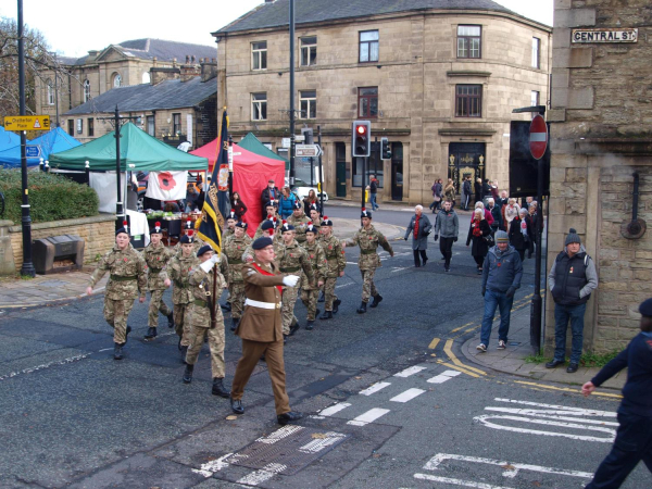 Rememberance Sunday 10-11-2019 Ramsbottom Royal British Legion - -  Parade returning to Ramsbottom Royal British Legion 
15-War-03-War Memorials-001-St Paul's Gardens and Remembrance Sunday
Keywords: 2019