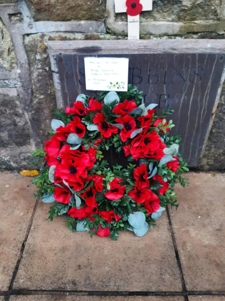 Wreath Laying and Ceremony at Stubbins Mill 10-11-2019 - Wreath that was layed by Ramsbottom Heritage Society
17-Buildings and the Urban Environment-05-Street Scenes-027-Stubbins Lane and Stubbins area
Keywords: 2019