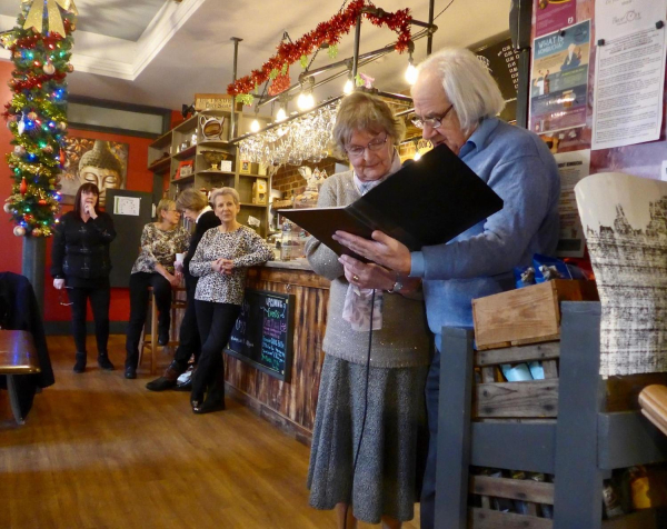 Senior Citizens Tea Party in the Drop Off . Tin Pot Poets read dialect poems.;  
17-Buildings and the Urban Environment-05-Street Scenes-011-Edenfield
Keywords: 2019