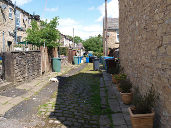 Bins and Floral Display back street Crow Lane 
17-Buildings and the Urban Environment-05-Street Scenes-009-Crow Lane Area
Keywords: 2019