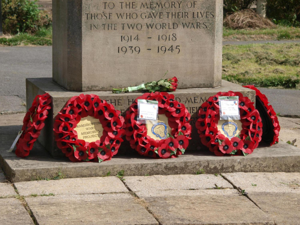 Wreaths on Ramsbottom Cenotaph (covid 19) for VJ Day 
15-War-03-War Memorials-001-St Paul's Gardens and Remembrance Sunday
Keywords: 2020