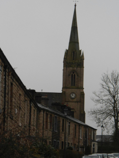 Looking up Crow Lane towards St Paul's Church 
06-Religion-01-Church Buildings-001-Church of England  - St. Paul, Bridge Street, Ramsbottom
Keywords: 2021