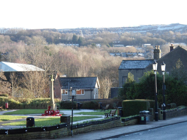 St Paul's gardens before the change for the new plinths 
06-Religion-01-Church Buildings-001-Church of England  - St. Paul, Bridge Street, Ramsbottom
Keywords: 2021