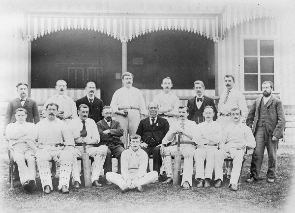Ramsbottom Tradesmen Cricket team outside the pavillion. Played on Wednesdays 'half day closing' 1896
14-Leisure-02-Sport and Games-006-Cricket
Keywords: 1945