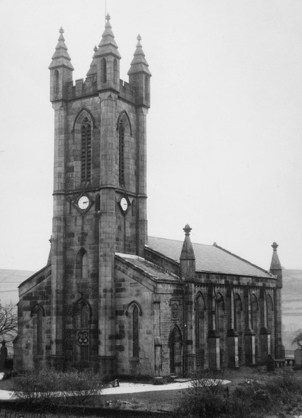 St Andrew's Church, front and side. No date
06-Religion-01-Church Buildings-002-Church of England  -  St. Andrew, Bolton Street, Ramsbottom
Keywords: 9999