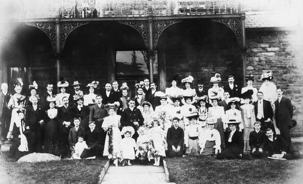 Kay family wedding photo [Edwardian ?] I suspect location is behind present Brit. Legion, under row of houses behind the Library on Carr Street
09-People and Family-02-People-000-General
Keywords: 1945