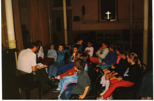 The Friday Youth club at Christ Church 
06-Religion-02-Church Activities-014-Christ Church Baptist Methodist, Great Eaves Road, Ramsbottom

Keywords: 1990