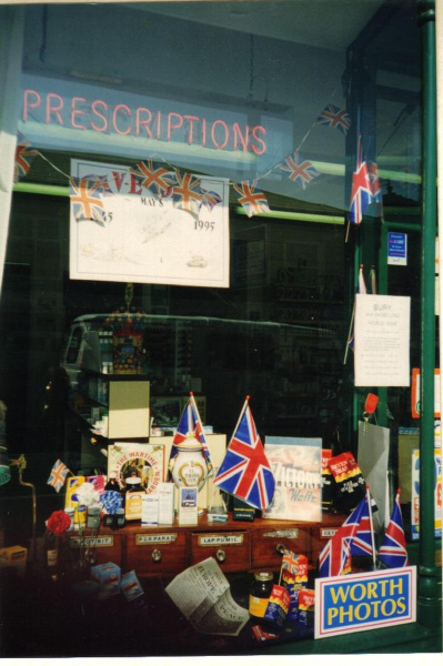 Crawshaw's Chemist - 50th Anniversary of V.E day 
17-Buildings and the Urban Environment-05-Street Scenes-031 Bolton Street
Keywords: 1995