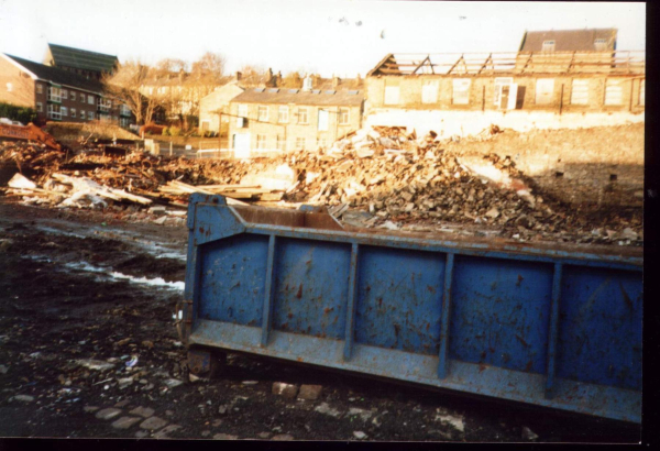 Demolition of Rose Mill / Cudworths / Peel Mill taken from Palatine Street 
02-Industry-01-Mills-009-Peel Mill,Ramsbottom
Keywords: 1998