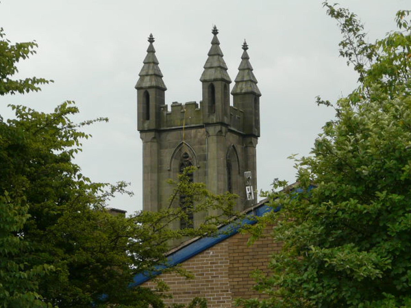 ST ANDREW'S CHURCH AFTER LIGHTNING STRIKE ON 23RD JULY DESTROYED A STONE TURRET
06-Religion-01-Church Buildings-002-Church of England  -  St. Andrew, Bolton Street, Ramsbottom
Keywords: 2013