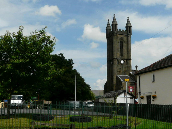 ST ANDREW'S CHURCH AFTER LIGHTNING STRIKE ON 23RD JULY DESTROYED A STONE TURRET
06-Religion-01-Church Buildings-002-Church of England  -  St. Andrew, Bolton Street, Ramsbottom
Keywords: 2013