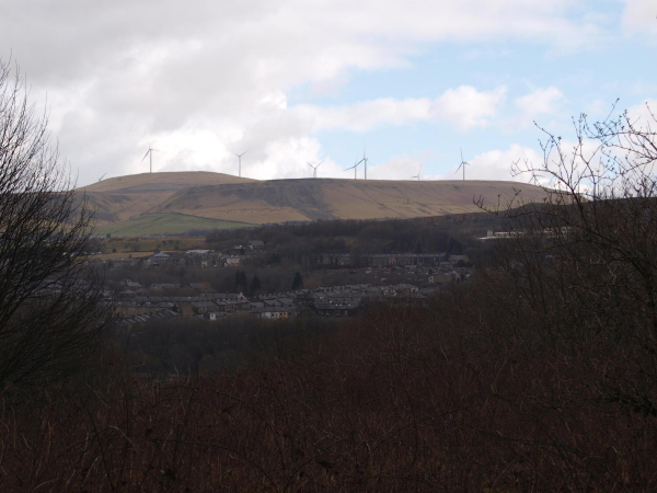 Wind turbines and view of Ramsbottom taken from St Andrews Church 
to be catalogued
Keywords: 2015