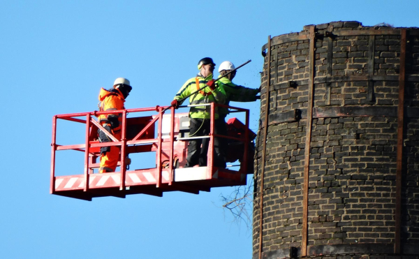 Mondi Chimney being reduced in size 
02-Industry-01-Mills-010-Ramsbottom Paper Mill,Peel Bridge,Ramsbottom
Keywords: 2016