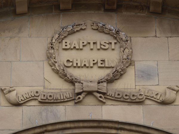 Date and House Stones on Buildings on Bolton Street - Baptist Chapel ANNO DOMINO MDCCCLX1 (1861) 
17-Buildings and the Urban Environment-05-Street Scenes-002-Bolton Road West
Keywords: 2019