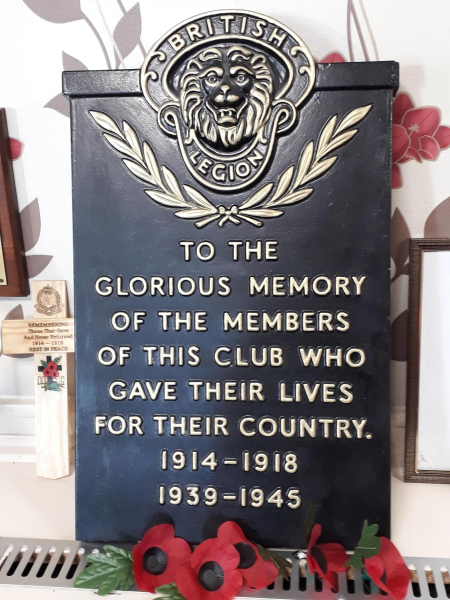Rememberance Sunday 10-11-2019 Ramsbottom Royal British Legion - -  Plaque in side The Ramsbottom Royal British Legion Club 
15-War-03-War Memorials-001-St Paul's Gardens and Remembrance Sunday
Keywords: 2019