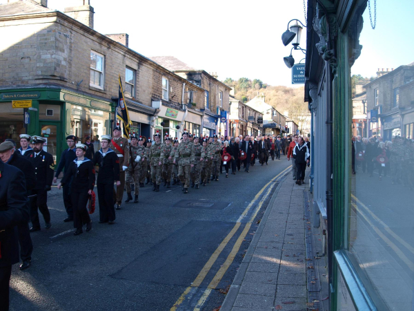 Rememberance Sunday 10-11-2019 Ramsbottom Royal British Legion - -  Parade marching down Bridge Street 
15-War-03-War Memorials-001-St Paul's Gardens and Remembrance Sunday
Keywords: 2019
