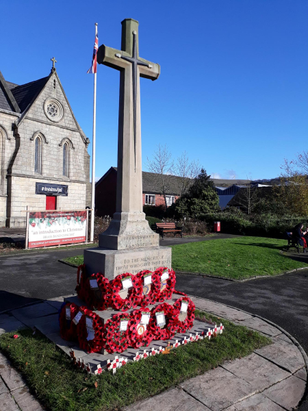 Rememberance Sunday 10-11-2019 Ramsbottom Royal British Legion - -  Cenotaph after the wreath laying 
15-War-03-War Memorials-001-St Paul's Gardens and Remembrance Sunday
Keywords: 2019