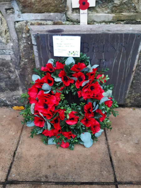 Wreath Laying and Ceremony at Stubbins Mill 10-11-2019 - Wreath that was layed by Ramsbottom Heritage Society
17-Buildings and the Urban Environment-05-Street Scenes-027-Stubbins Lane and Stubbins area
Keywords: 2019