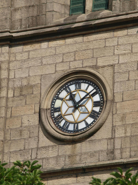 Clock on St Paul's Church
06-Religion-01-Church Buildings-001-Church of England  - St. Paul, Bridge Street, Ramsbottom
Keywords: 2020