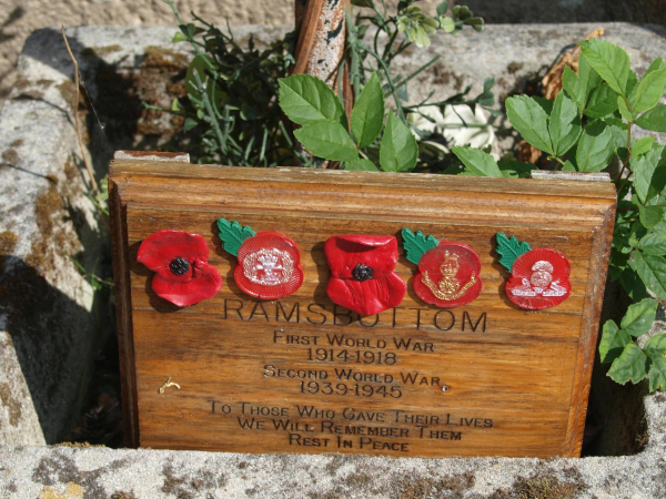 Rememberance Plaque for WW1 & WW2 front porch at St Paul's Church
06-Religion-01-Church Buildings-001-Church of England  - St. Paul, Bridge Street, Ramsbottom
Keywords: 2020