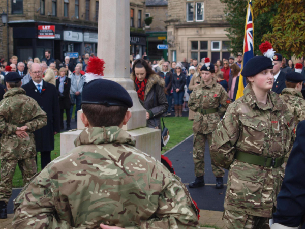 Parade making there way onto St Paul's Gardens Cenotaph 
06-Religion-01-Church Buildings-001-Church of England  - St. Paul, Bridge Street, Ramsbottom
Keywords: 2021
