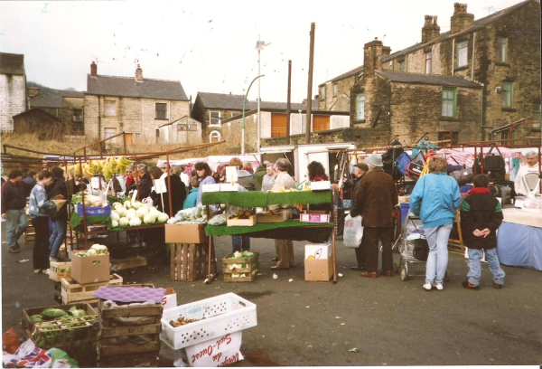 Ramsbottom Market 1990-4 stalls. See also Photo Comp books 
03 - Shops, Restaurants & Hotels - 02 - Individual shops
Keywords: Bury-Archive