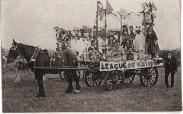 St Andrews League of Nations floats with Rev. Simmonds in photograph outside church  c1919
07 - Government and Politics - 01 - Elections and political events
Keywords: Bury-Archive